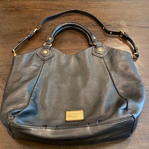 Marc by Marc Jacobs Classic Q Francesca Black Pebbled Leather Tote Hobo Handbag